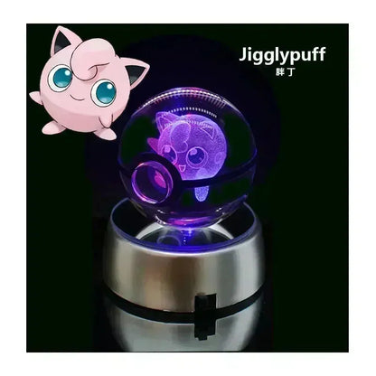 New Pokemon Multi Color Crystal Ball With LED Light Base - Dabfavshop