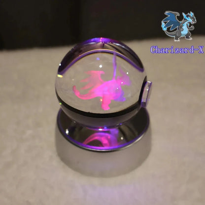 Pokémon 3D Crystal Ball With Multi Color LED Base - Dabfavshop