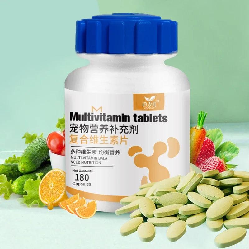 Pet Multivitamin Supplements for Beautiful Hair and Improved Immunity - 180 Tablets - Dabfavshop