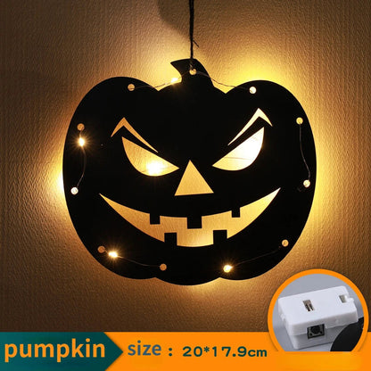 Halloween Hanging 10LED Castle Witch Ghost Spider Web Luminous Charm Indoor Outdoor Party Horror Props Decoration Dabfavshop