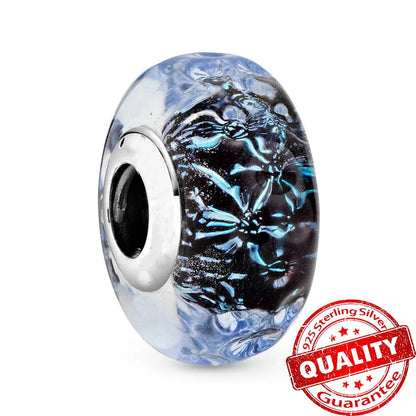 Colorful Flower Murano Glass Charm Fit Original Bracelet Necklace Heart 925 Sterling Silver Murano Glass Fine Jewelry Dabfavshop