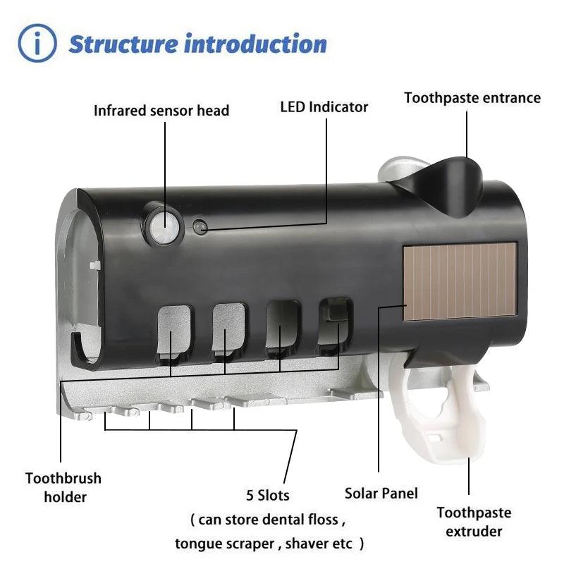 Solar Wall-Mounted Toothbrush Holder - Dabfavshop