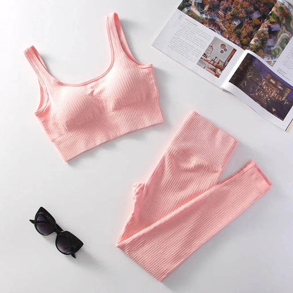 High Waist Women's Yoga Leggings & Sports Bra Set - Dabfavshop