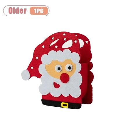 1-10PCS Christmas Felt Gift Bag Creative Holiday Candy Apple Tote Bag for Kids Party Favor Bag for Christmas Eve Gift Wrapping Dabfavshop