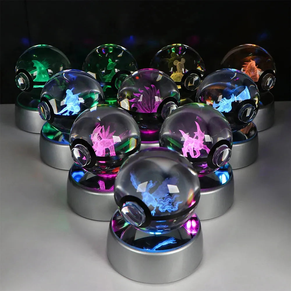 Pokemon 3D Crystal Ball Multi Color LED Light Base - Dabfavshop