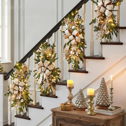 Christmas Staircase Garland With LED Lights - Dabfavshop