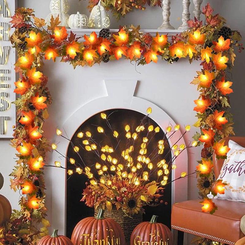 LED Autumn Maple Leaf Fairy Garland - Dabfavshop