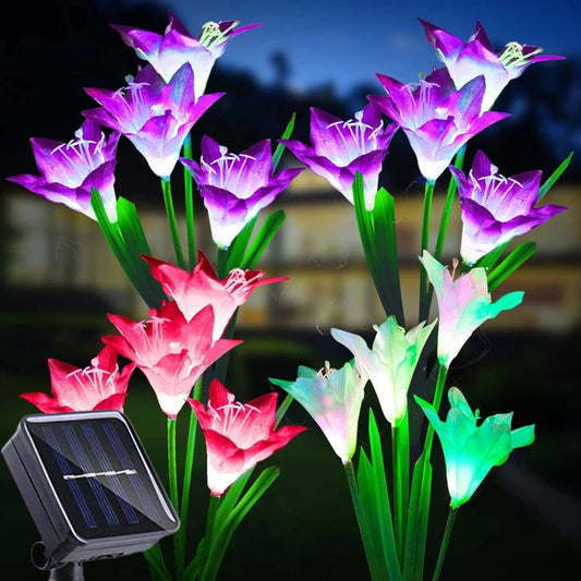 Outdoor Solar Garden Led Light Multi-Color Changing Lily - Dabfavshop