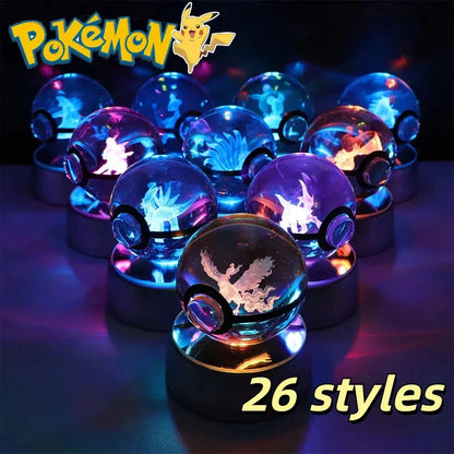 Pokemon 3D Crystal Ball LED Night Light - Dabfavshop