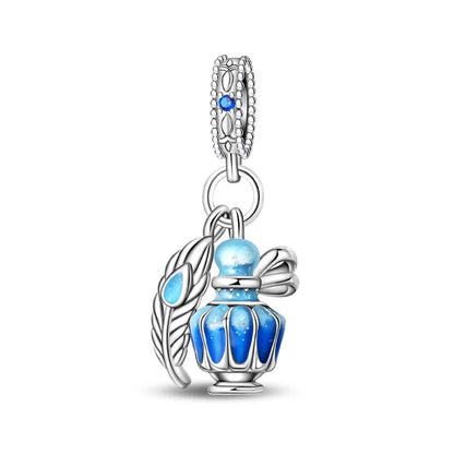 Romantic Pink Crown Perfume Bottle Charms Beads Bracelets Fine Jewelry Dabfavshop