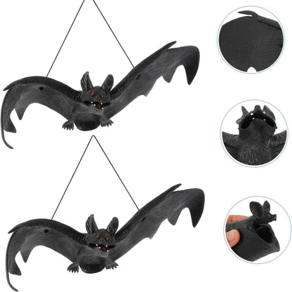 5 Pcs Halloween Black Simulation Bat Pendant for Halloween April Fools' Day Prank Carnival Party Bar School Home DIY Decoration Dabfavshop