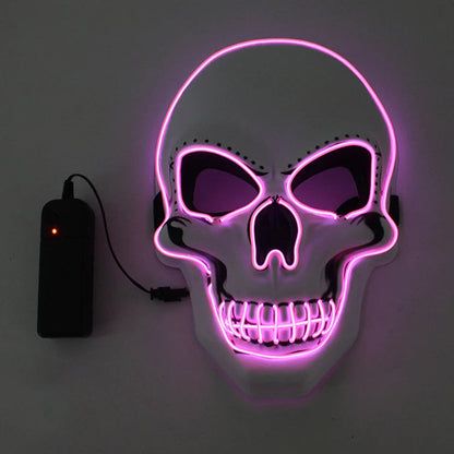 Halloween Horror Skull Mask LED Cold Light Full Face Cosplay Mask for Adults Luminous Party Decoration Adult Size Foam Paper Dabfavshop