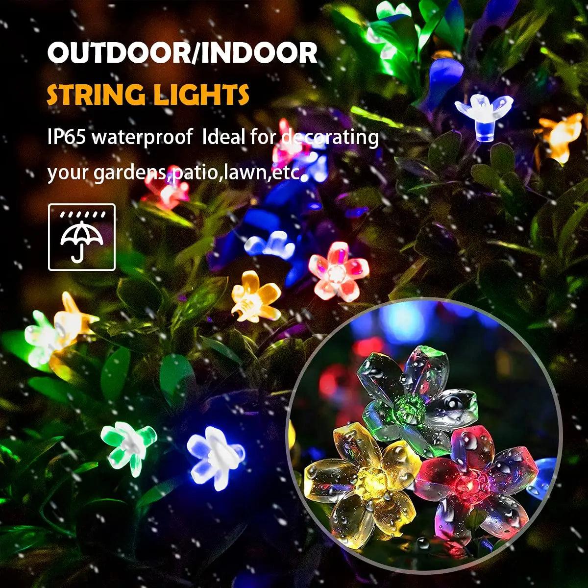 Solar Powered Flower Garland LED String Lights - Dabfavshop