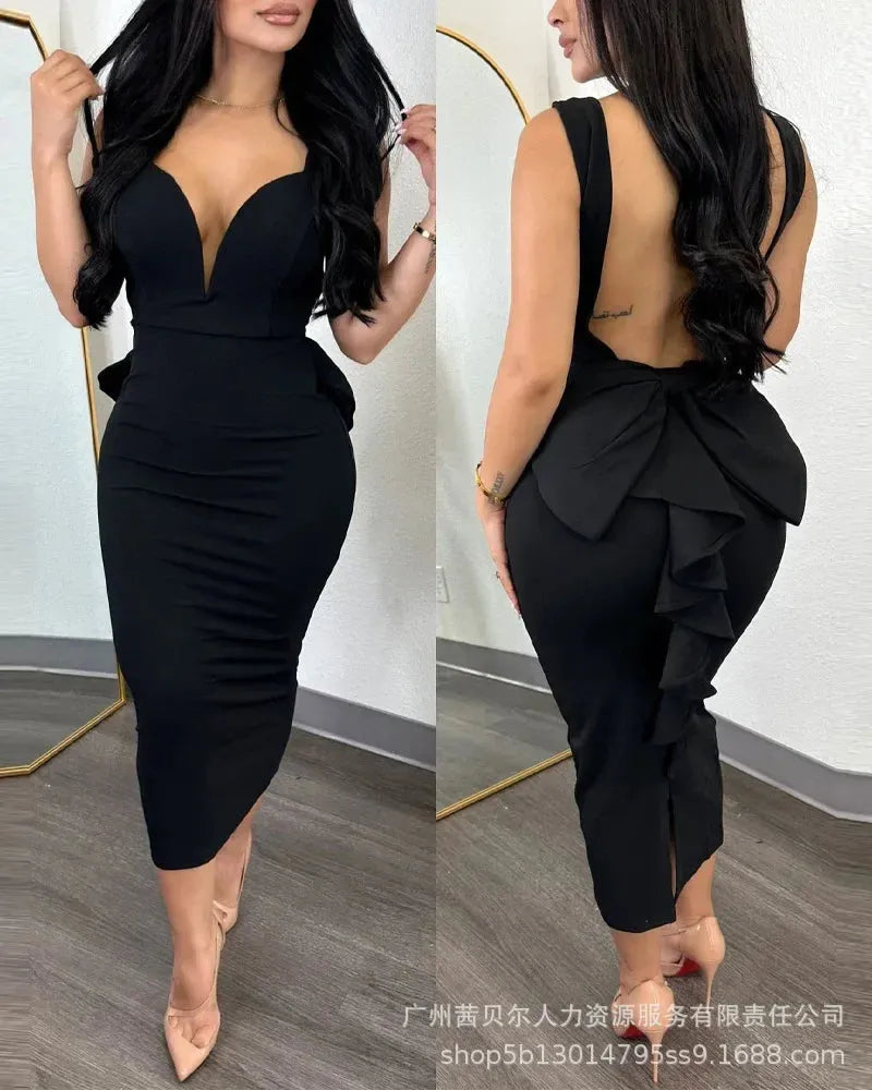 Backless Elegant Evening Party Dress - Dabfavshop