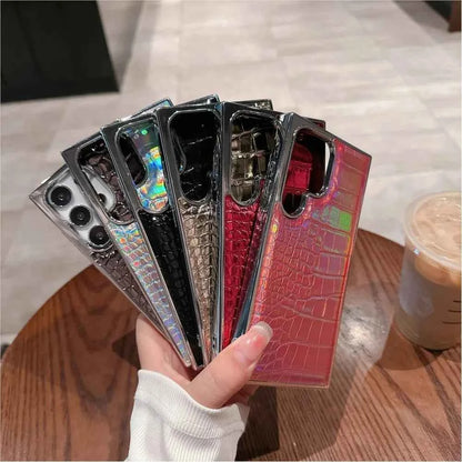 Luxury Gradient Crocodile Pattern Leather Laser Case For Samsung Galaxy S