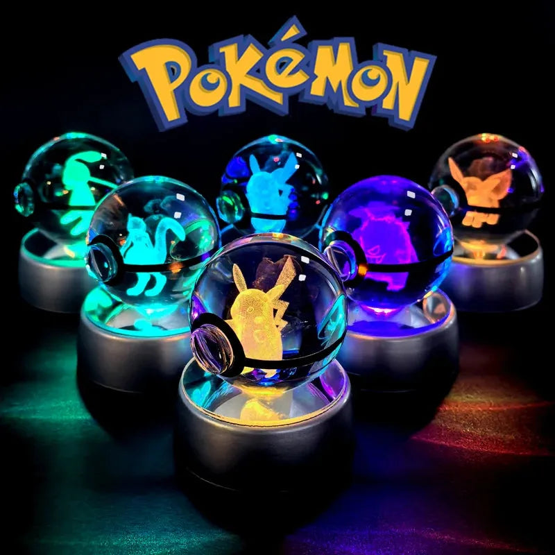 Pokemon 3D Crystal Ball Multi Color LED Light Base - Dabfavshop