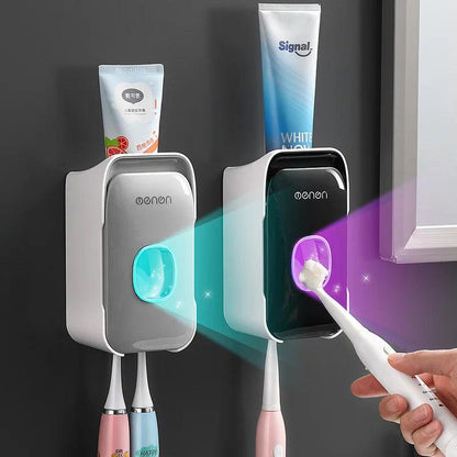 Wall Mounted Automatic Toothpaste Dispenser With Toothbrush Holder - Dabfavshop