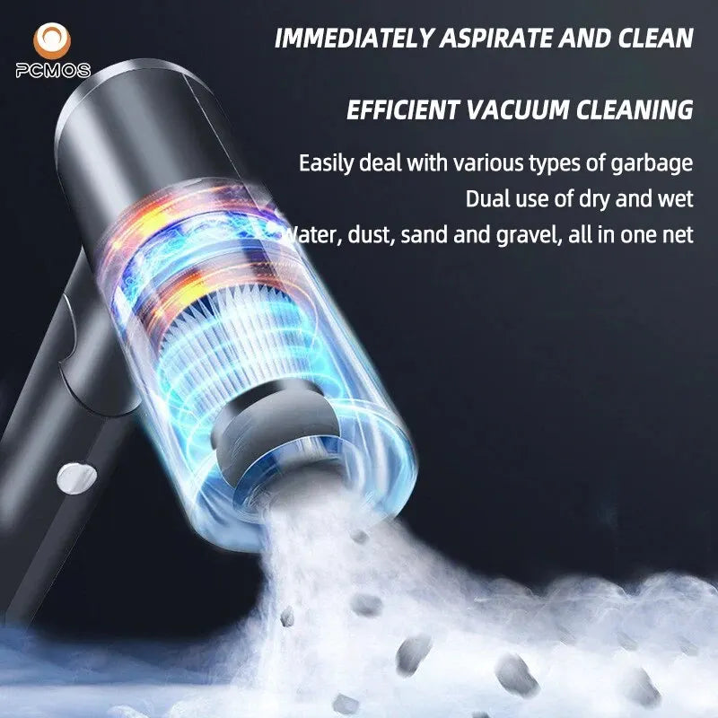 Wireless Vacuum Cleaner Dual Use for Home and Car 120W High Power Powerful Vacuum Cleaner Black PCMOS 1PC Dabfavshop