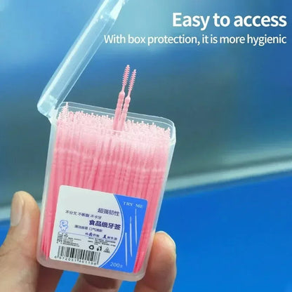 Portable Ultra Fine Toothpick Disposable Family Box Packed Pick Double Head High End Personality Creative Fruit Stick 200 Pieces Dabfavshop