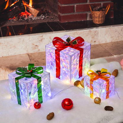 Set of 3 LED Lighted Christmas Gift Boxes - Dabfavshop