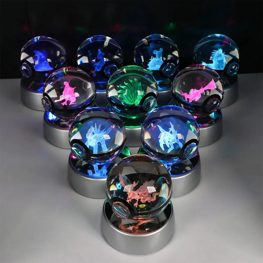 Pokemon 3D Crystal Ball Multi Color LED Light Base - Dabfavshop