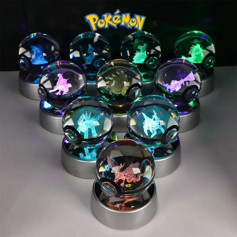 Pokemon 3D Crystal Ball Multi Color LED Light Base - Dabfavshop