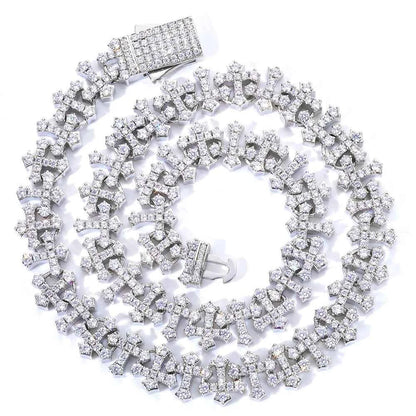 Iced Cross Chain Necklace Men Cubic Zirconia Cross Chain with Spring Clasp Fashion Jewelry Gift Dabfavshop