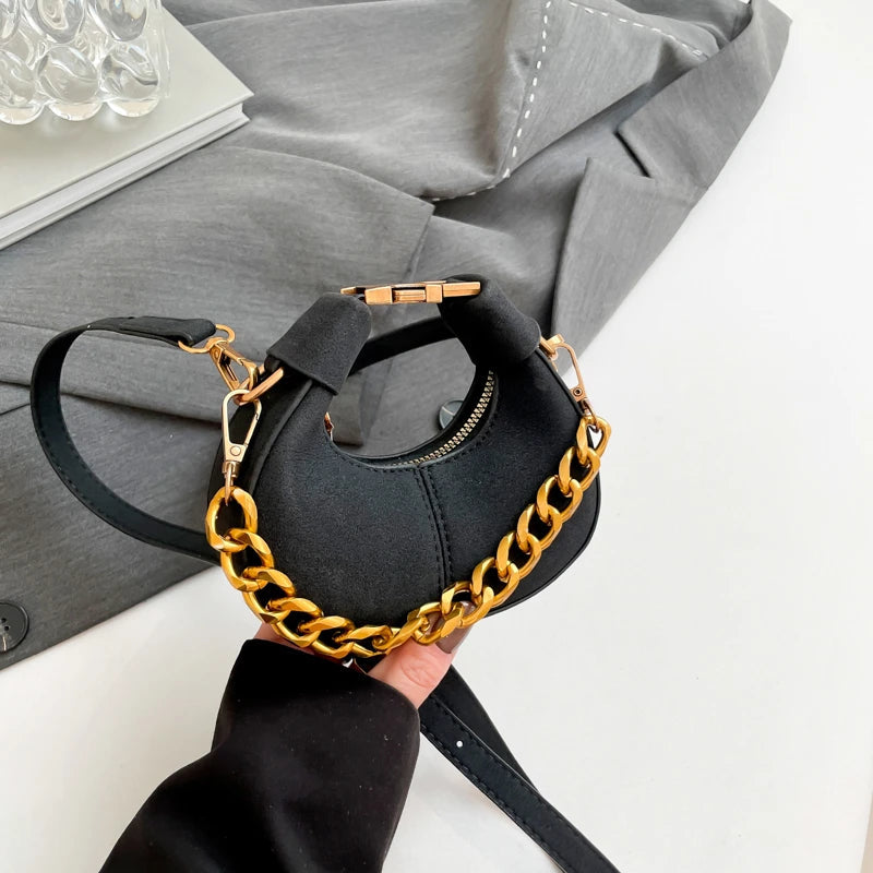LEFTSIDE Mini PU Leather Saddle Shoulder Bag for Women 2024 Winter New Trend Y2K Handbags and Purses Females Crossbody Bags Dabfavshop