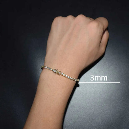 3mm Tennis Chain 1 Row Bling Zircon Copper Material Necklace Hip Hop Man and Women Iced Out Jewelry Drop shipping Dabfavshop