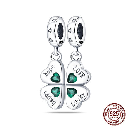 925 Silver Charms 3mm Original Bracelet Four Leaf Clover Dabfavshop