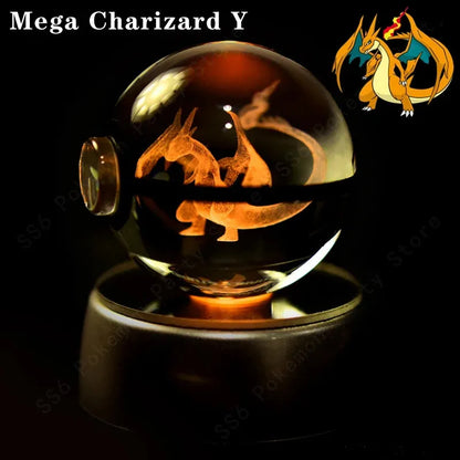 Pokemon 3D Crystal Ball Multi Color LED Light Base - Dabfavshop