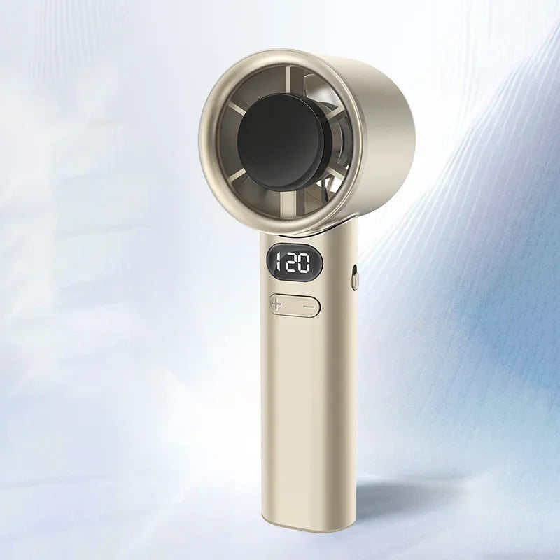 Portable Hand Fan , 120 Wind Speeds, Mini Bladeless Handheld Fan, USB Rechargeable Personal Highspeed Fans Dabfavshop