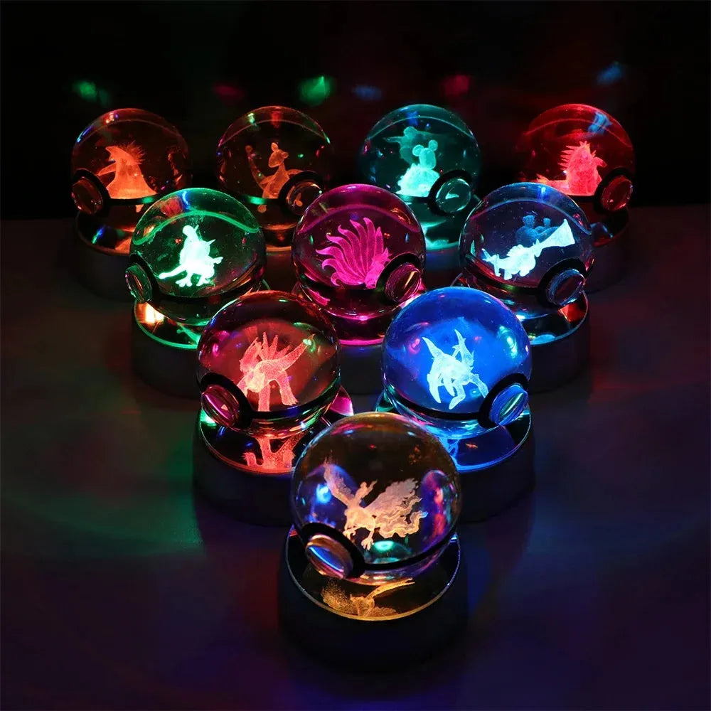 Pokemon 3D Crystal Ball LED Night Light - Dabfavshop