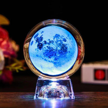 LED Crystal Ball 3D Solar System Planets Crystal Ball Glass Ball Home Decoration Valentine's Day Gift Ornament - Dabfavshop