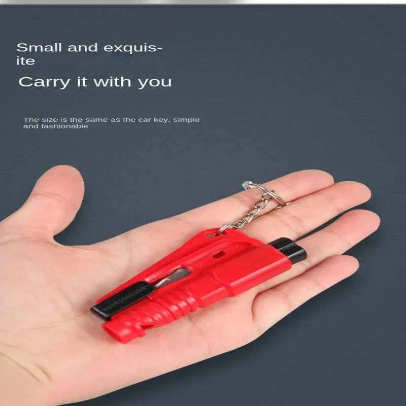 Mini Safety Hammer Car Emergency Rescue Kit Key Chain Knife Life Saving Seat Belt Cutter Window Breaker Glass