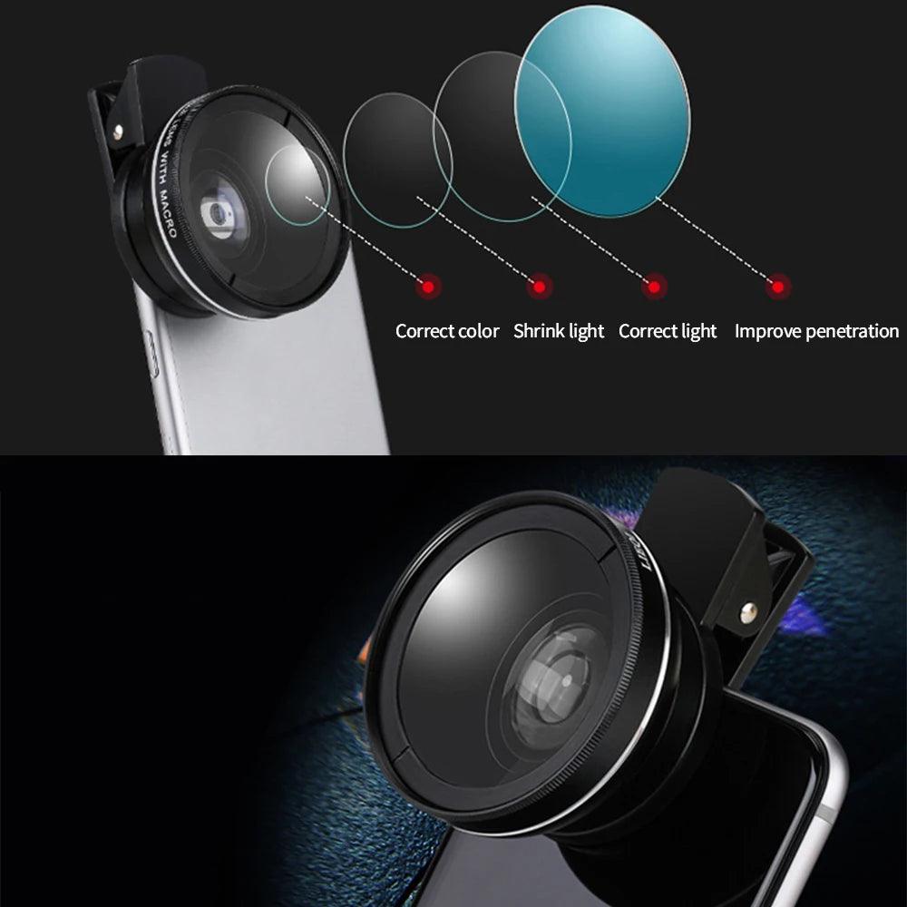 USLION 2 in 1 Phone Lens .45x Ultra Wide Angle - Dabfavshop