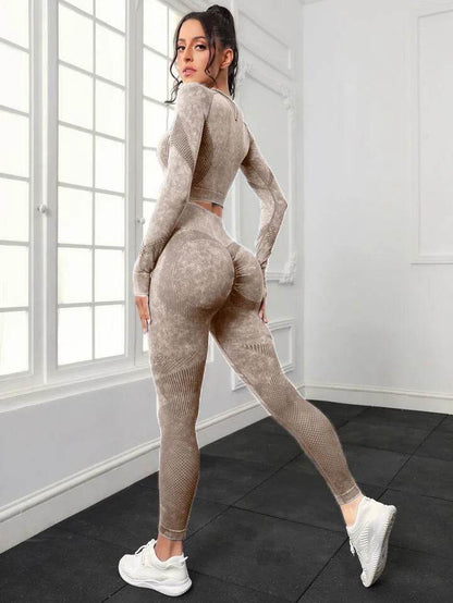 Women's 2pcs Yoga Sets for Seamless Sports High Waist Tights - Dabfavshop