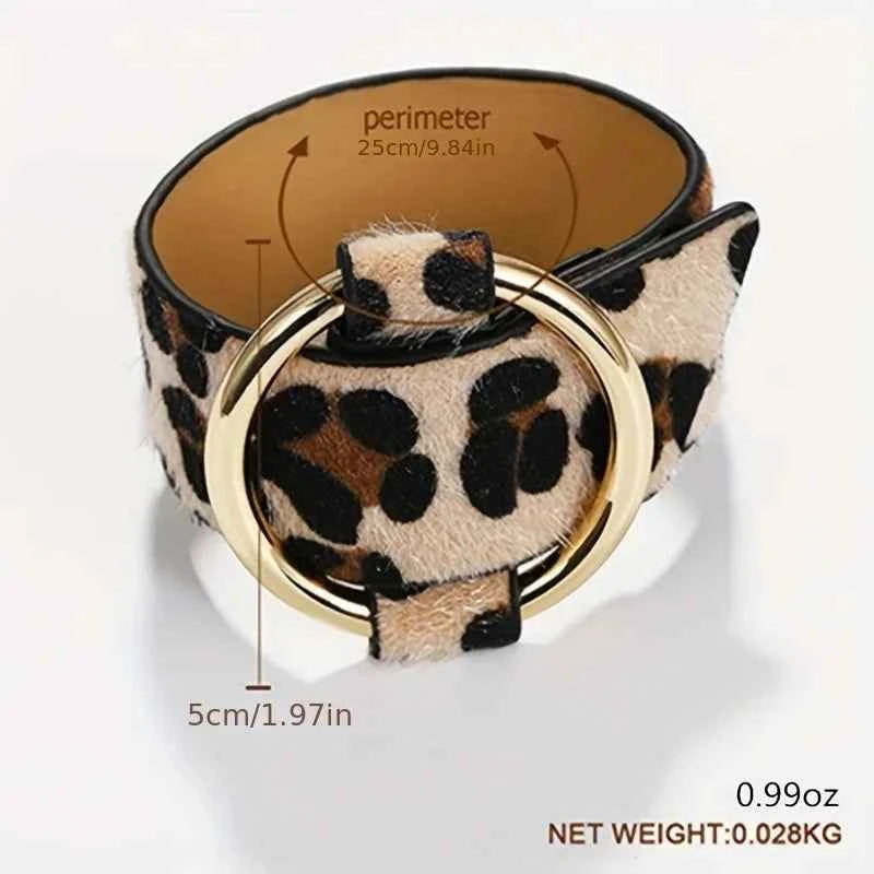 Elegant Leather Leopard Bracelet