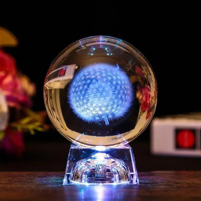 LED Crystal Ball 3D Solar System Planets Crystal Ball Glass Ball Home Decoration Valentine's Day Gift Ornament - Dabfavshop