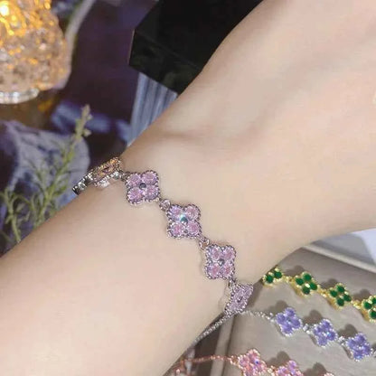 Moissanite clover bracelet