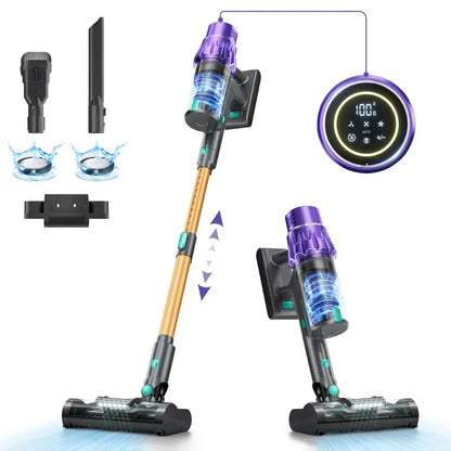 Rechargeable Cordless Vacuum Cleaners for Home 530W/45Kpa Powerful Suction With LED Touch Display - Dabfavshop