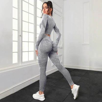 Women's 2pcs Yoga Sets for Seamless Sports High Waist Tights - Dabfavshop