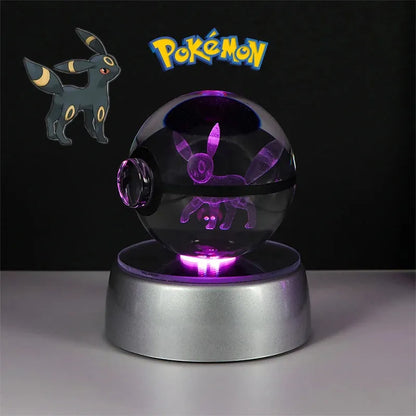 Pokemon 3D Crystal Ball Multi Color LED Light Base - Dabfavshop