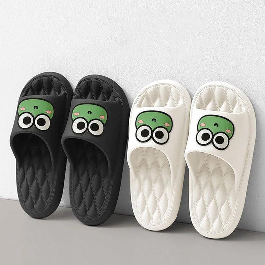 Summer Beach Slides Bathroom Anti Slip Home Flip Flops Cartoon Frog Soft Sandals - Dabfavshop