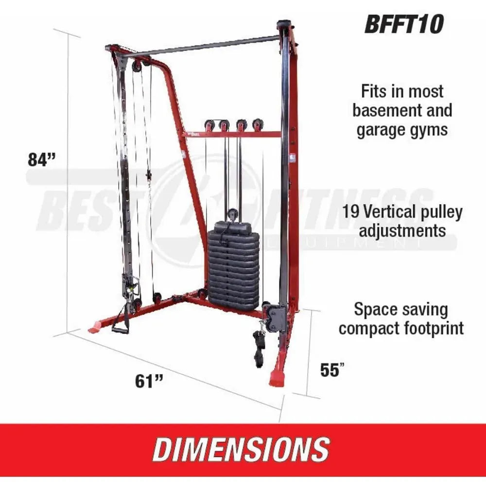 BodySolid BFFT10R Trainer Cable Machine 190lb Stack Home Gym - Dabfavshop