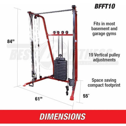 BodySolid BFFT10R Trainer Cable Machine 190lb Stack Home Gym - Dabfavshop