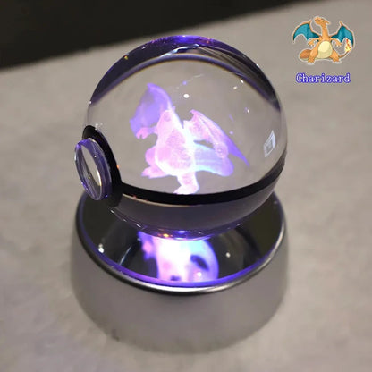 Pokémon 3D Crystal Ball With Multi Color LED Base - Dabfavshop