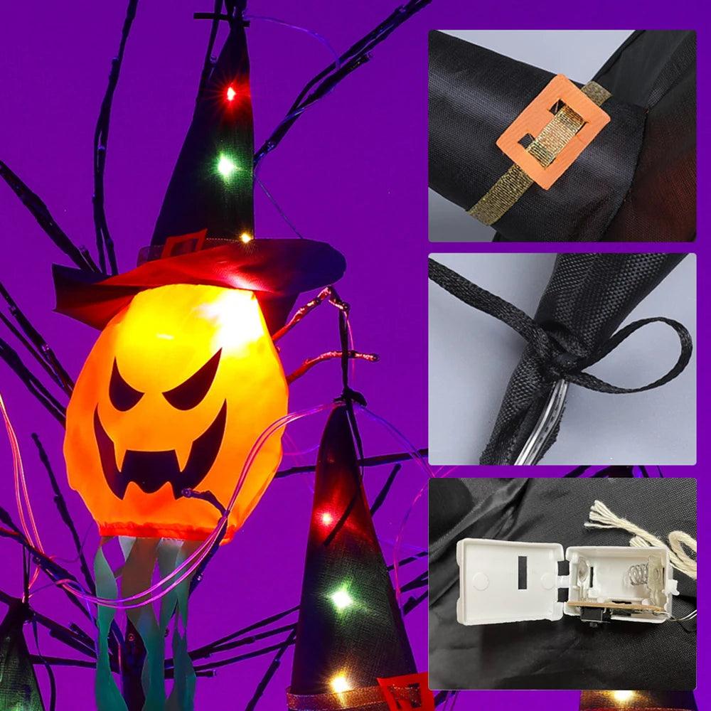 Pumpkin LED Halloween Lantern - Glowing Ghost Hat Decoration - Dabfavshop