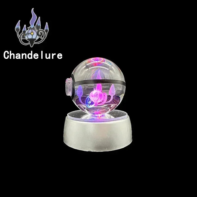 New Pokemon Multi Color Crystal Ball With LED Light Base - Dabfavshop