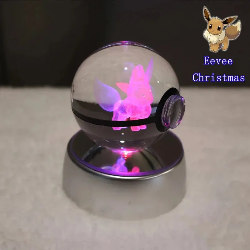 Pokémon 3D Crystal Ball With Multi Color LED Base - Dabfavshop